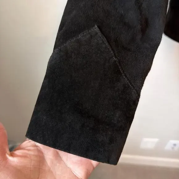 Vintage Black Fringe Suede Jacket - Picture 5 of 6